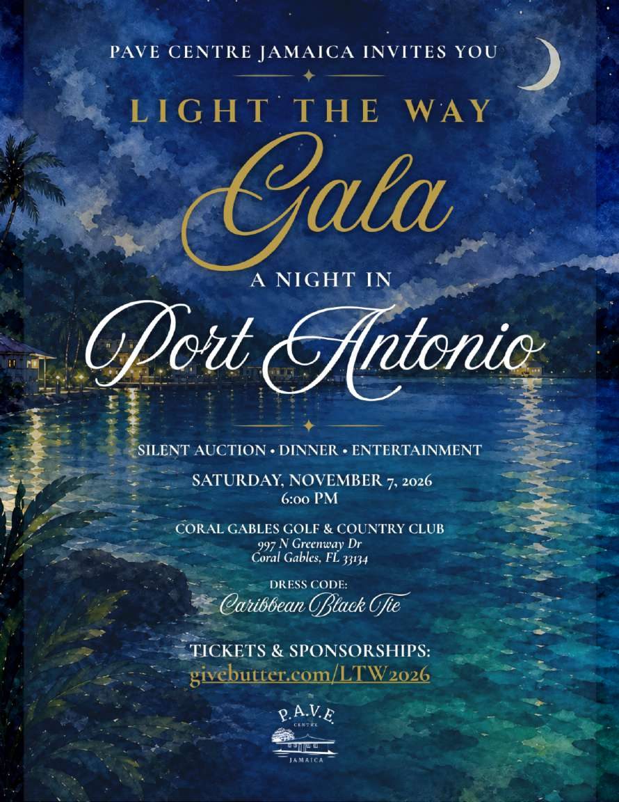 PAVE Centre Jamaica Light the Way Gala - November 7, 2026