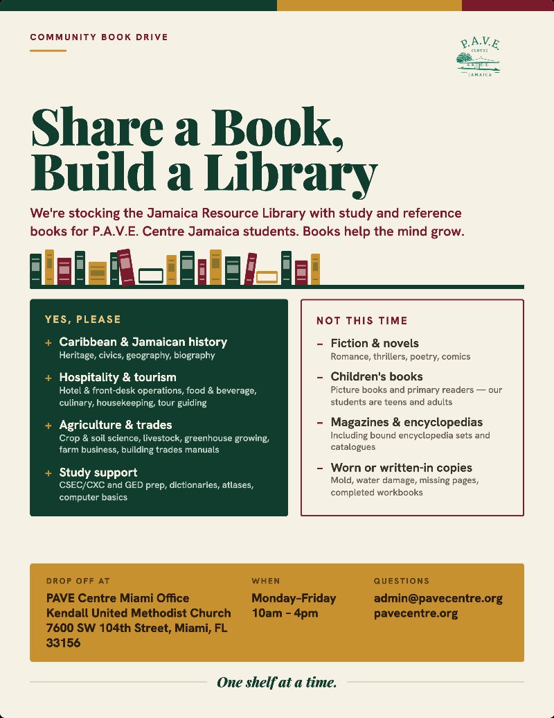 Share a Book, Build a Library community book drive